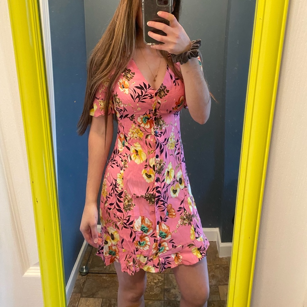 Pink flower dress